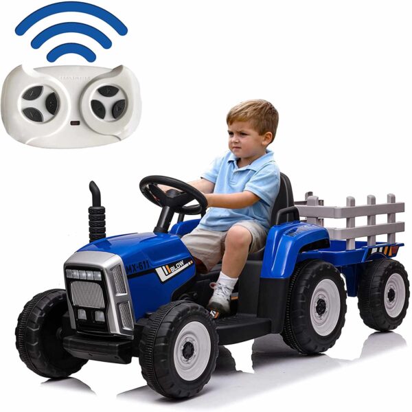Traktor sa prikolicom za decu 261 na akumulator - plavi - Image 4