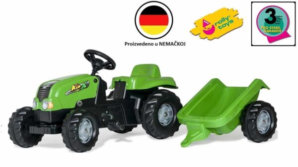 Traktor Rolly kid sa prikolicom, zeleni (CT-012169)