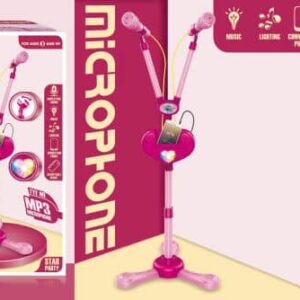 Dva mikrofona na stalku-roze