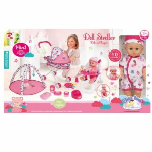 Lutka sa kolicima i dodacima 14u1 – Doll Stroller Deluxe Playset