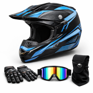 Motocross kaciga sa naočarima i rukavicama – zaštitna moto kaciga