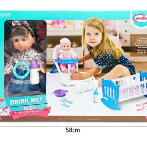 Lutka sa krevecom, hranilicom i dodacima (LL-180650)