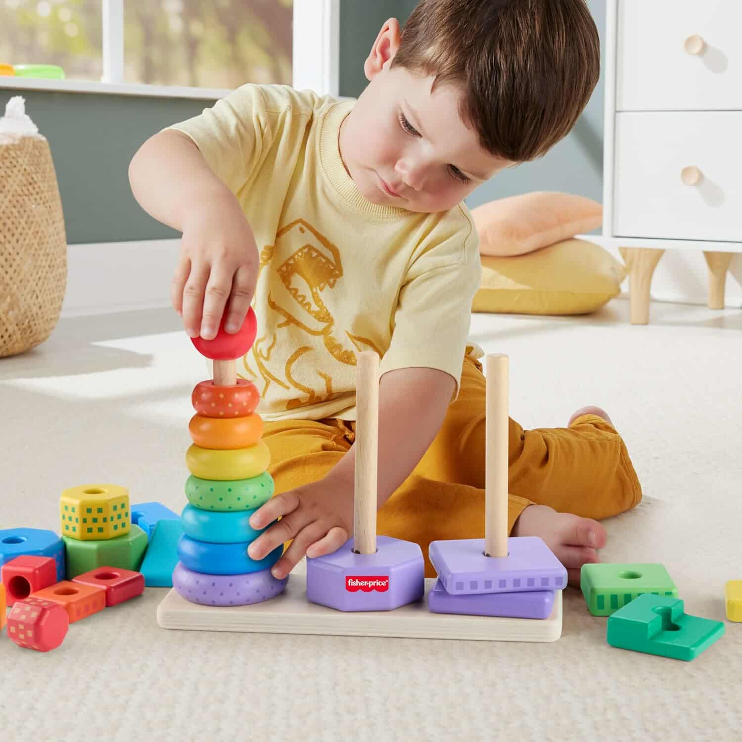 Fisher Price drvena igračka za slaganje i sortiranje oblika (CT-238217) - Слика 6